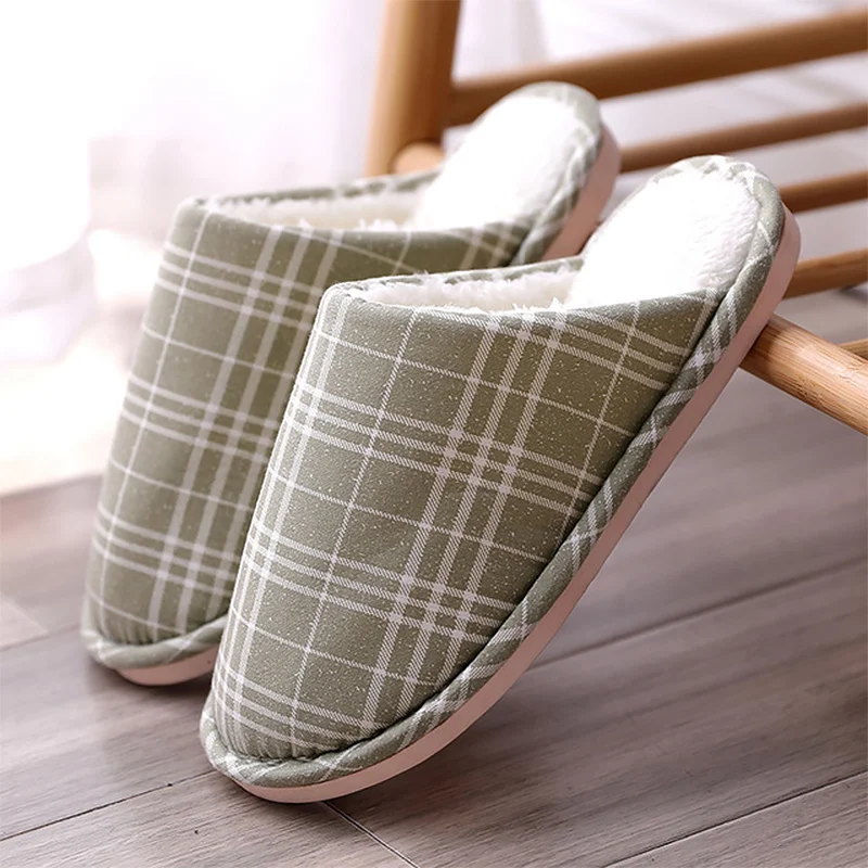 

Winter Women's Slippers for Home Gingham Velvet Plush Slippers Suede Soft Slippers Non-slip Women house Shoes 2020