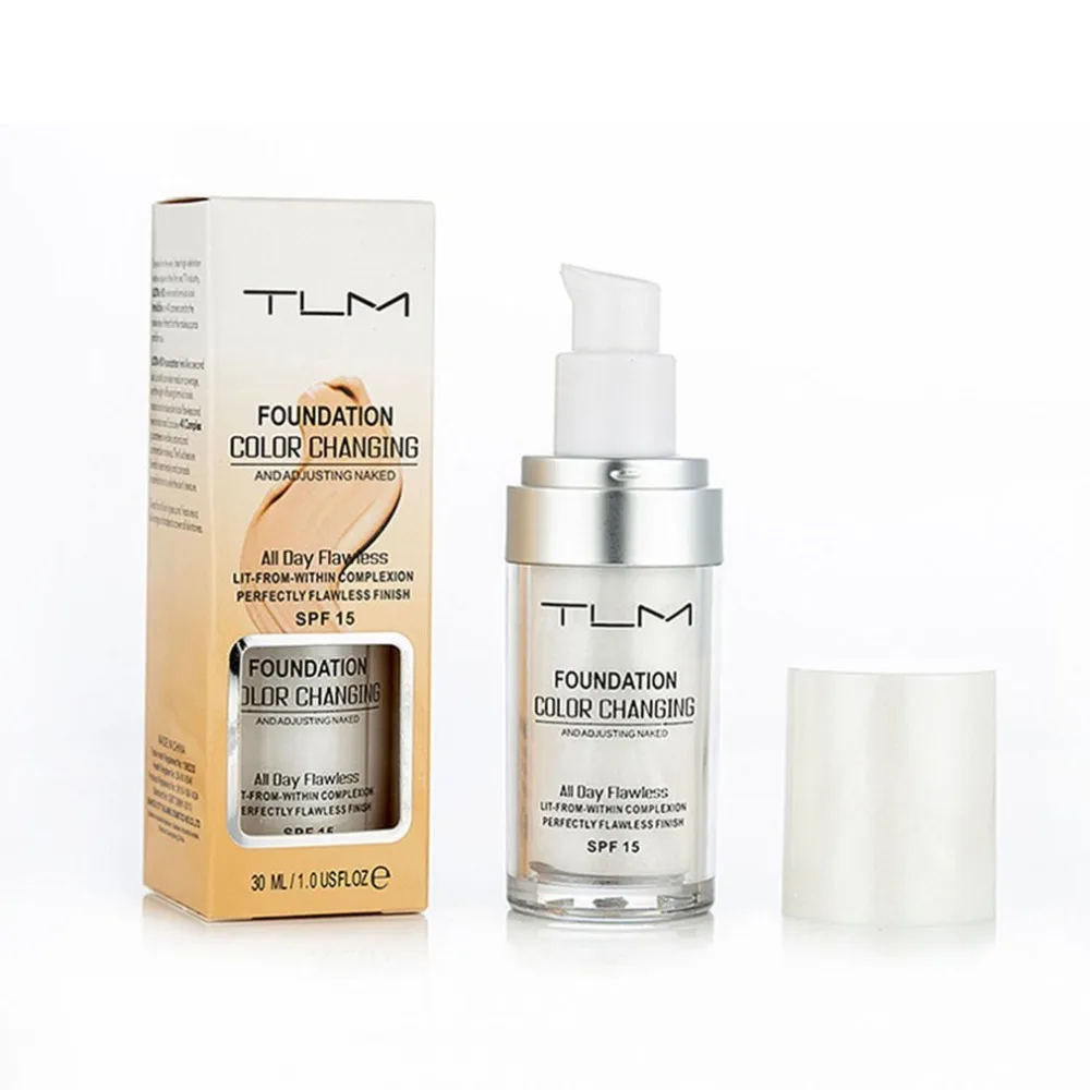Base de Maquiagem Tom da Pele Magia Mudando Fundação Líquido Nude Rosto Capa Corretivo Longa Duração Maquiagem 3 Pçs Cor 1 Base p/ rosto