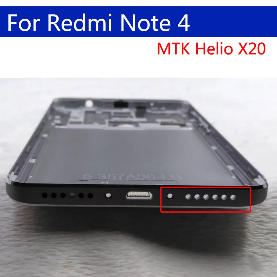 Note4 Battery Back Cover For Xiaomi Redmi Note 4 Back Battery Door Rear Housing Cover Case Chassis Shell replacement
