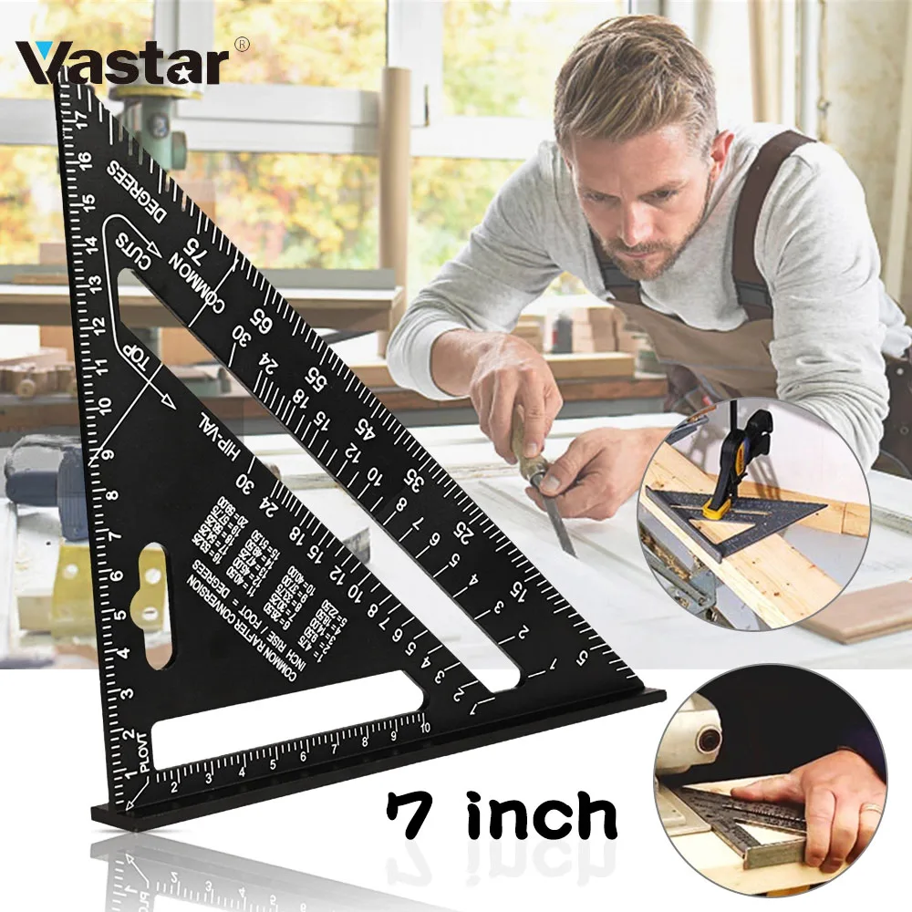 Woodworking Triangle Angle Square Speed Square Rafter Protractor Miter Ruler 