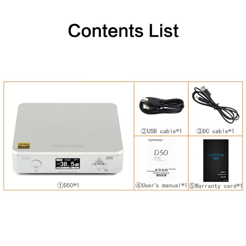 D50-Silver TOPPING D50/D50S Мини HIFI аудио декодирование ES9038Q2M* 2 USB DAC XMOS XU208 DSD512 32 бит/768 кГц OPA1612 USB/OPT/коаксиальный вход - Цвет: D50-Silver
