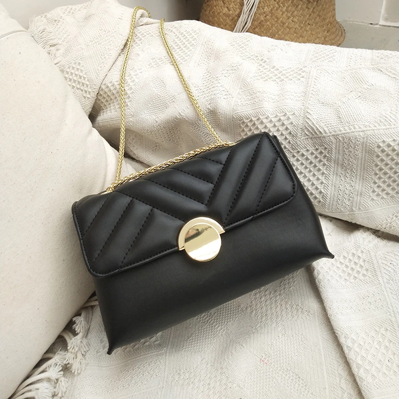 

Bag Women's 2019 New Style Korean-style Versitile Fashion Shoulder Textured Bag INS Stylish Chain Shoulder Bag