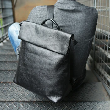 

Genuine Leather Retro Men Backpack Real Cow Leather Travel Backpack Men Laptop Backpack