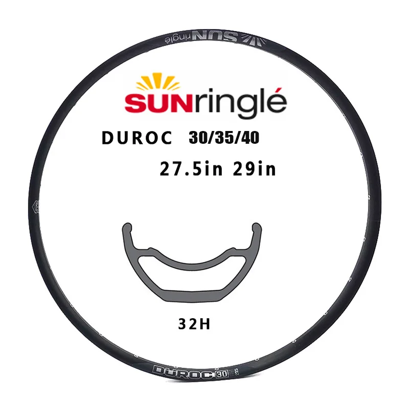 Mountain Rim Sunringle Durac 30/35/40 27.5/29 Inch Sleeved Edge 32H/28H Aluminum RimsTubeless Ready For XC TR Bike Spare Parts carbon bike wheelset bike wheelset carbon wheelset