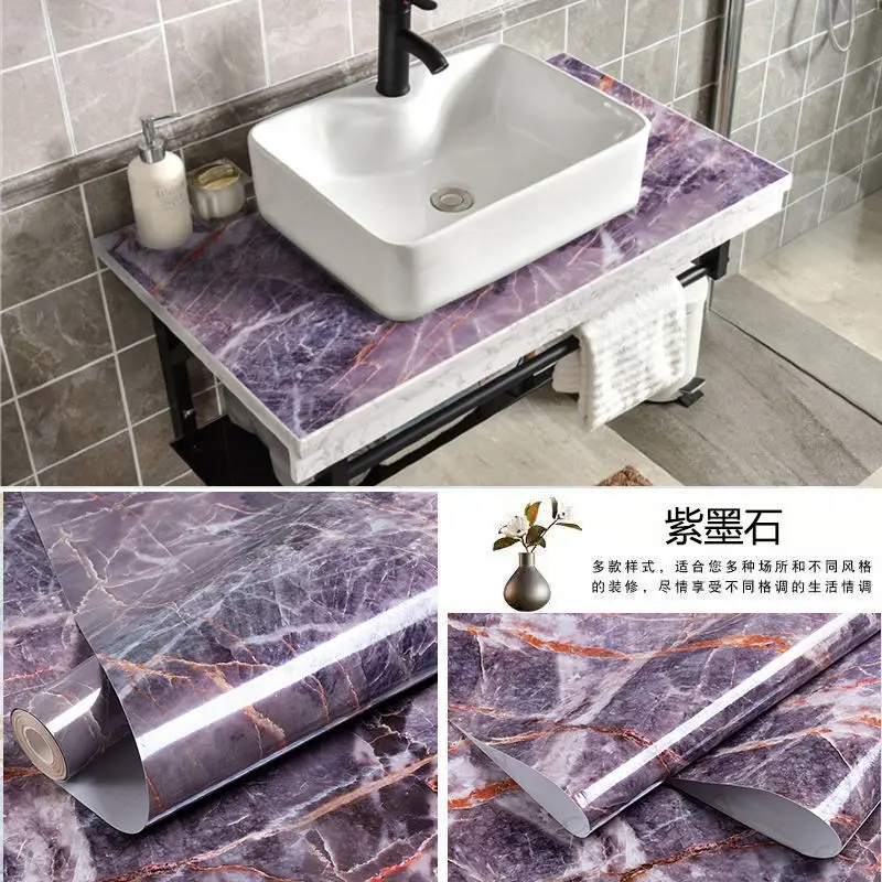 Marble Kitchen Contact Paper Multi-purpose Stickers PVC Wall Stickers Cabinet Countertop DIY Self Adhesive Waterproof Wallpapers 2 tier sliding cabinet basket organizer multi purpose large capacity kitchen under sink organizers and bag drying storage rack