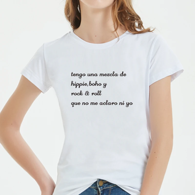 Circunferencia eficiencia Distracción Camisetas Hipster divertidas con frase en español, camiseta básica para  mujer, camiseta estampada de manga corta para mujer, ropa para mujer| Camisetas| - AliExpress