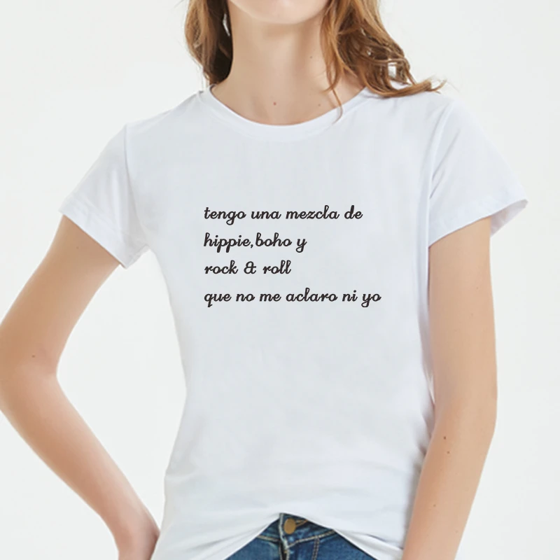 Camisetas Hipster divertidas frase en español, camiseta básica para mujer, camiseta estampada de manga para mujer, ropa para mujer| - AliExpress