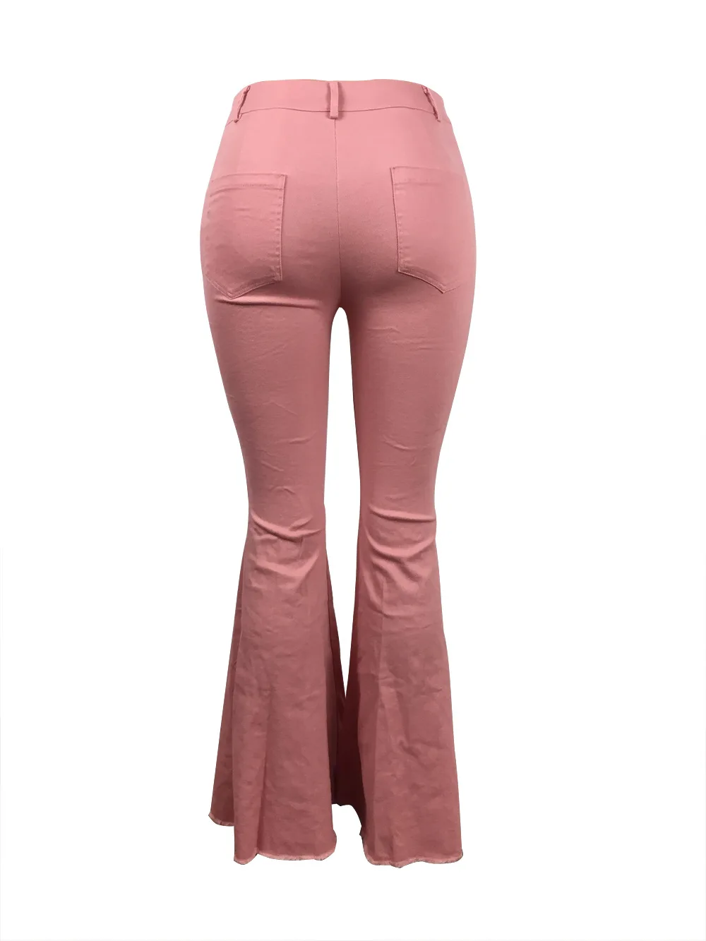 TCJULY, Новое поступление, модные розовые расклешенные джинсы, обтягивающие, пуш-ап, эластичные джинсовые штаны, уличная одежда, рваные, вымытые, расклешенные джинсы для женщин