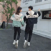 Фотосессия+ маленькое видео 6652# одежда для пар осенняя одежда стиль корейский стиль женский костюм смешанные цвета с принтом для студентов