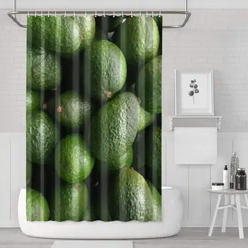 

Avocados Waterproof Fabric Shower Curtain Liner Covered Bathtub Bathroom Curtains 71 X 71 Inches