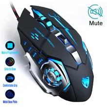 المهنية السلكية الألعاب ماوس 6 زر 3200 ديسيبل متوحد الخواص LED البصرية USB الكمبيوتر ماوس ألعاب الفئران لعبة ماوس الصامت Mause للكمبيوتر المحمول(China)