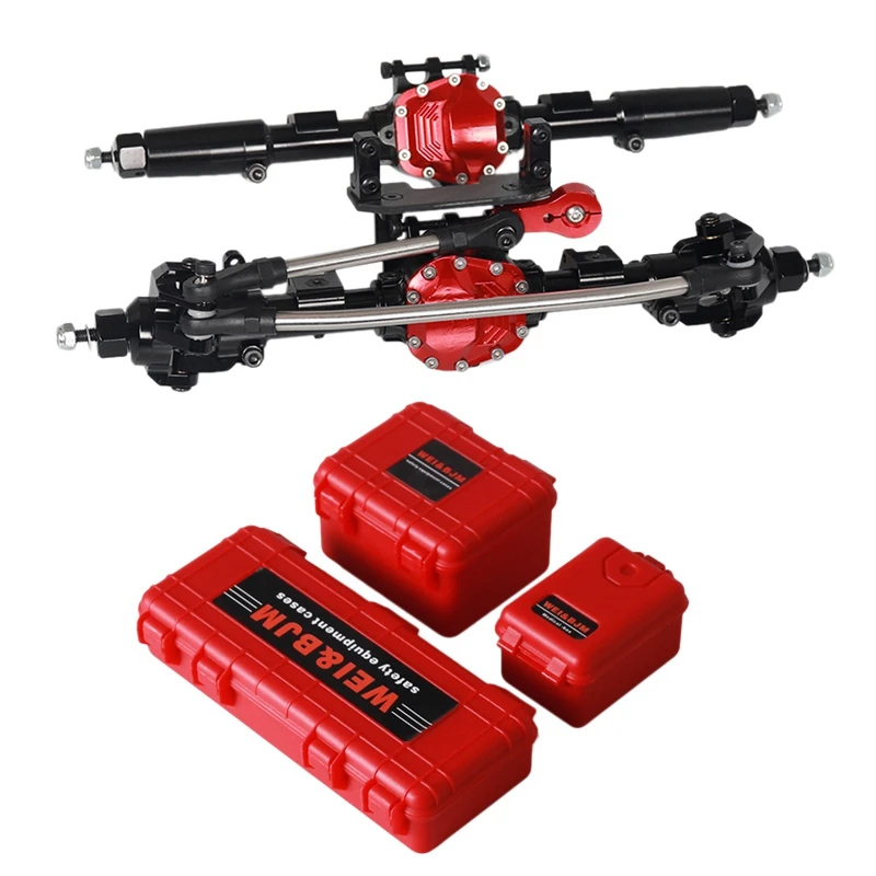 

Aluminum Alloy Front/Rear Axle Scx10 Ii 90046 90047 1/10 Rc Crawler Wear-Resistant Upgrade Belt Box Decoration(Rear Axle Reverse