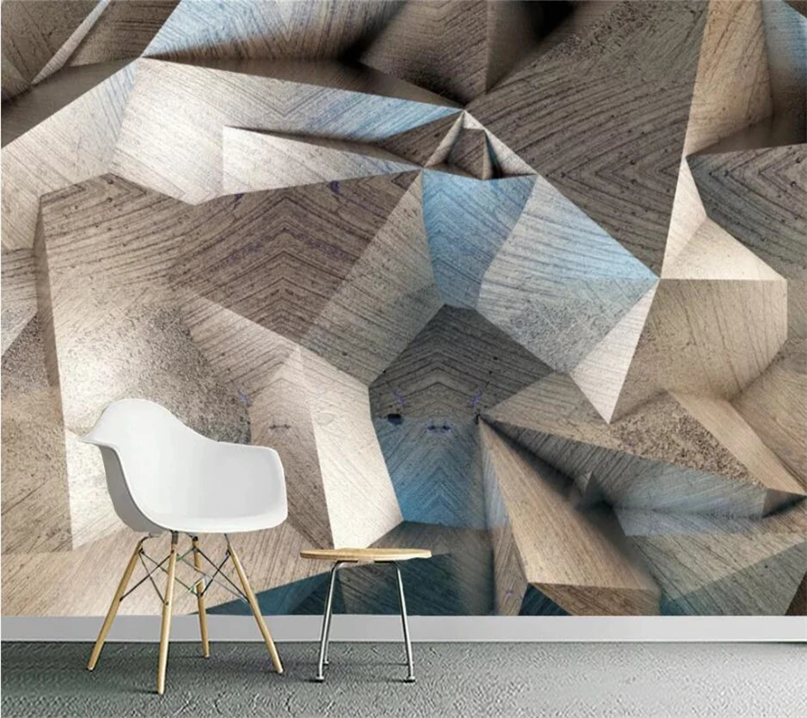 Custom wallpaper 3D Nordic abstract solid square geometric polygon industrial wind background living room fashion home wallpaper