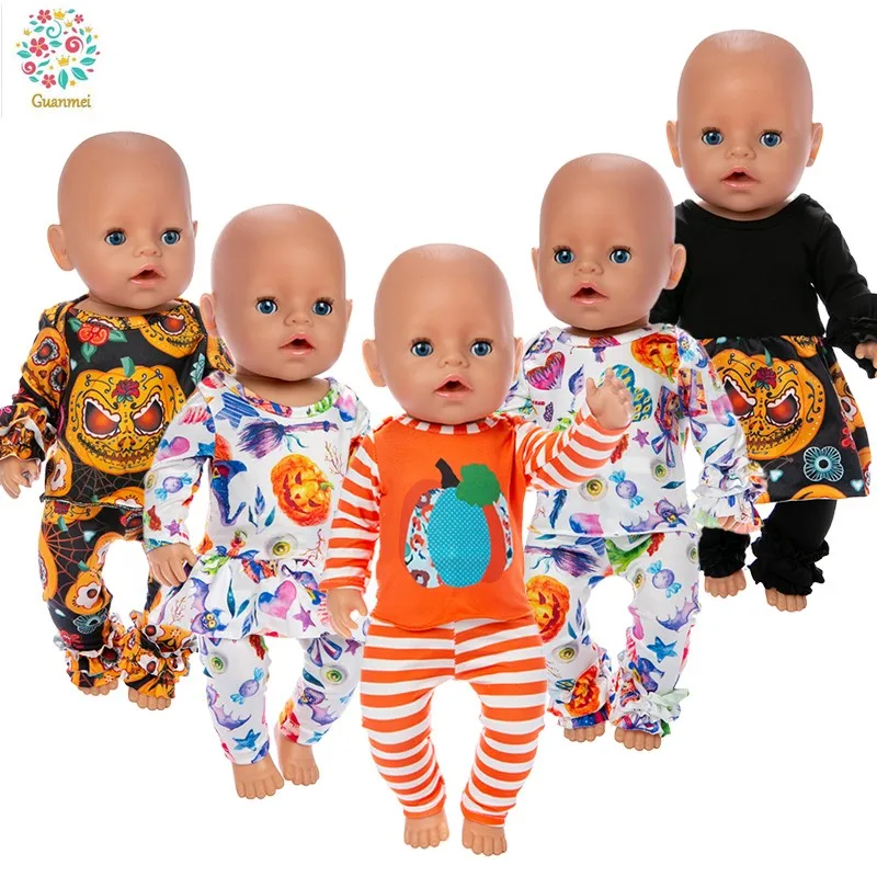 

Doll Clothes Accessories Baby New Born Fit 18 inch 43cm Christmas Dress Set For Halloween For Baby Birthday Gift