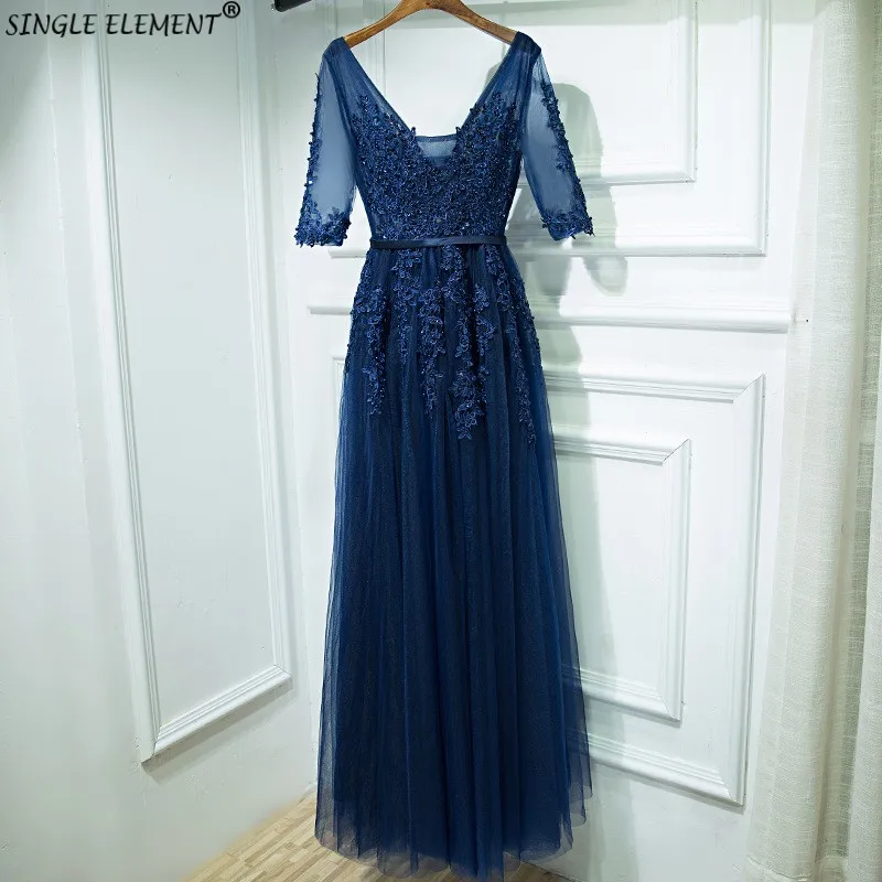Сексуальное Настоящее фото платье с v-образным вырезом De Soiree 2019 Высокое качество тюль с вечерние платья с аппликацией