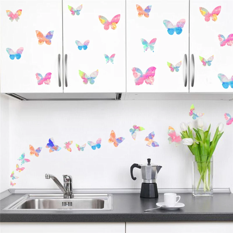 

Vivid Colorful Butterfly Wall Sticker For Festival Party Home Decoration Diy 3d Flying Mural Art Pvc Decals Poster