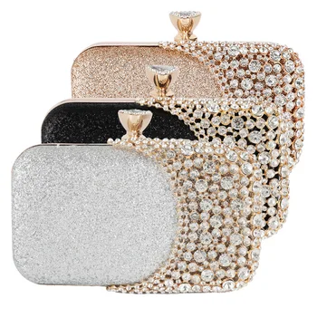 

MONNET CAUTHY New Arrival Evening Bags Chic Luxury Diamond Wedding Practical Bride Clutch Bag Party Fashion Black Gold Hand Bag