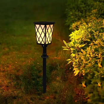 

Solar Energy Column Flame Lamp Plastic 48 LED Light Control Stigma Courtyard Fence Outdoor Pluggable Waterproof Lighting
