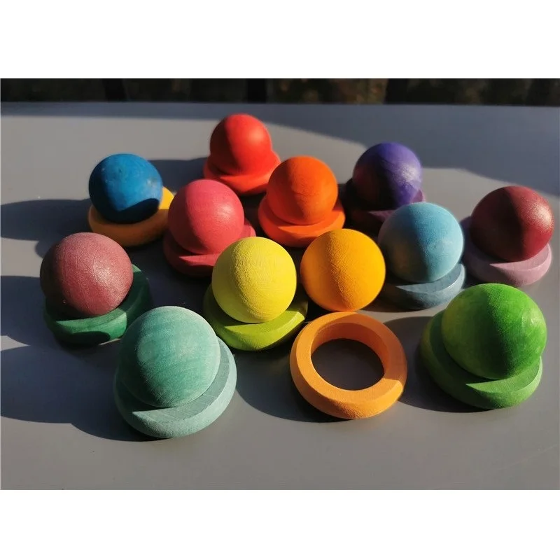 Kids Wooden Toys Color Sorting Wood Balls Rainbow & Pastel Sphere with Tray Unpaint Cup Montessori Peg Dolls and Rings 3 Kids Wooden Toys Color Sorting Wood Balls Rainbow & Pastel Sphere with Tray Unpaint Cup Montessori Peg Dolls and Rings 3