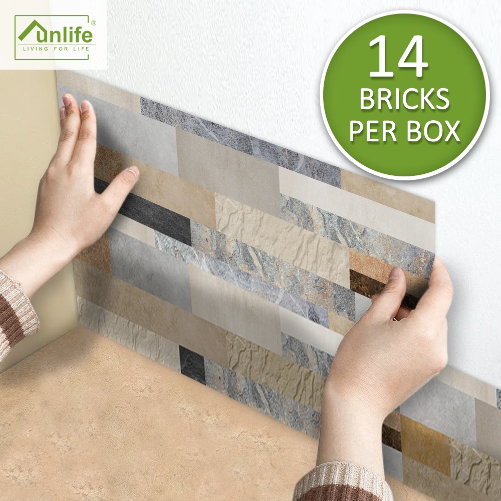 

Funlife® AMERICAN STYLE 14pcs Marble Backsplash Tile Waterproof DIY Tile Sticker for Floor Furniture Bathroom Bedroom Kitchen