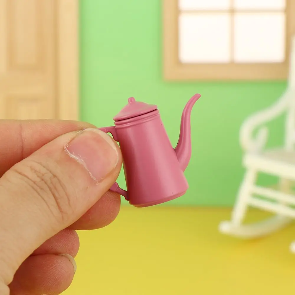 1:12 Scale Dollhouse Kettle Miniature Teapot Mini Watering Pot Doll Accessories Scene Model Dolls House Furniture Playing Gift