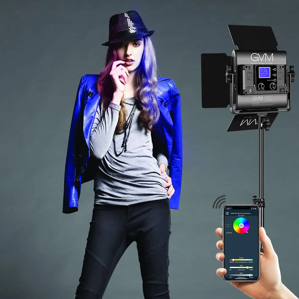 GVM 800D RGB светодиодный освещение для фотосъемки 3200K-5600K,8 видов ...