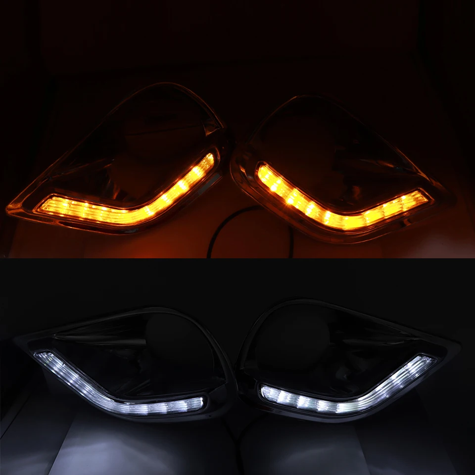 1 Pair Daytime Running Light For Toyota RAV4 2013 Daylight Fog head Lamp Cover LED Light