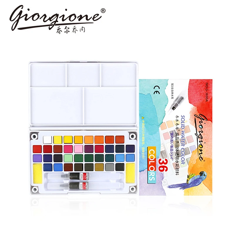 

12/18/24/36 Color Watercolor Paint Set Glitter Artists School Stationery Graffiti Tool Solid Pigment Art Supplies Students