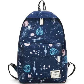 

Meteor Printed Large Capacity Waterproof Student Leisure Backpack Canvas Unisex Star Print Backpacks Outdoor Travel Bag