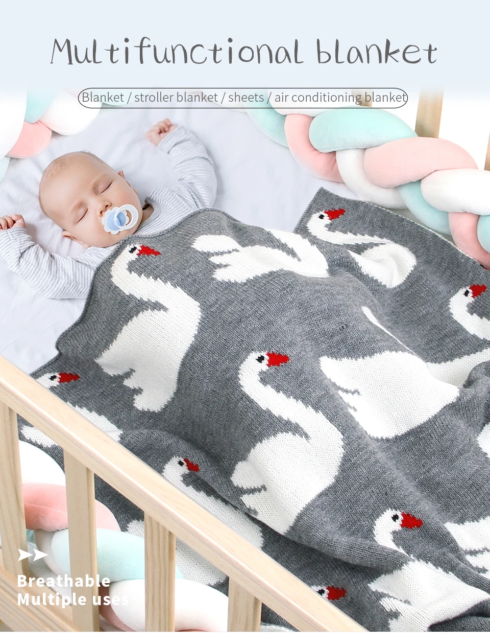 Детские одеяла для новорожденных; супер мягкие пеленки для малышей; 95*75 см; Infantil; для мальчиков и девочек; Чехлы для колясок с Фламинго; вязаные одеяла