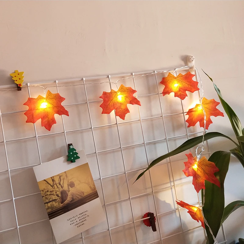 3 м 20LED 6 м 40LED кленовые листья Сказочный светильник гирлянда Водонепроницаемый Открытый Сад Рождественская гирлянда Крытый Декор для гостиной спальни