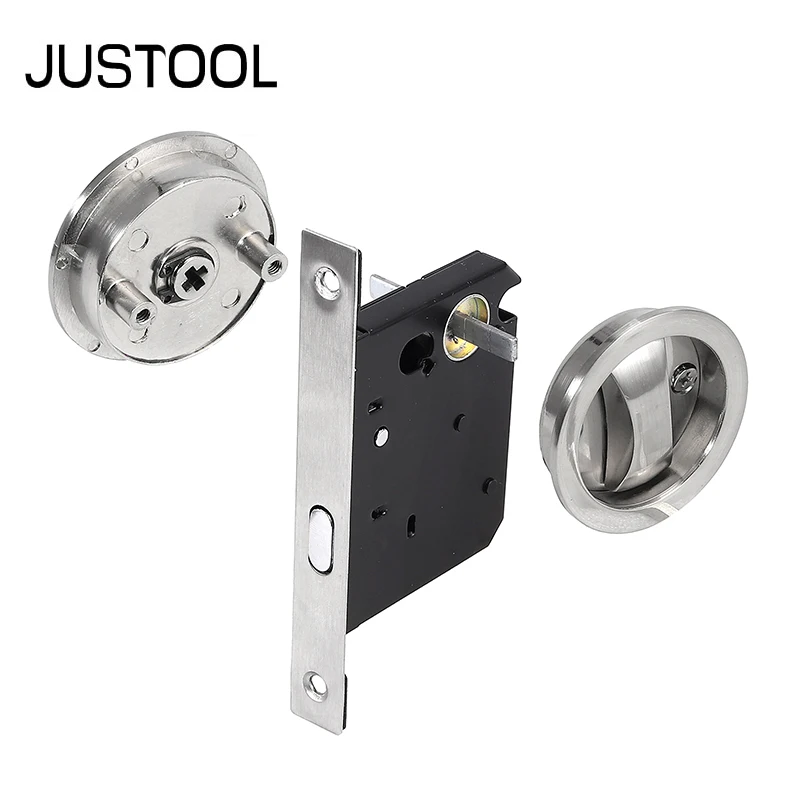 JUSTOOL-Sliding-Pocket-Door-Bathroom-Lock-Set-Hook-Flush-Pull-Slide ...