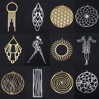 

3pcs/lot Geometric Fashion Sun Star Earring Pendant Wholesale 100% Stainless Steel Yoga Dancer Flower of Life Charm Pendants