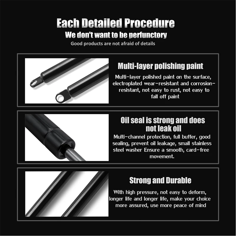 Shock Absorption Lifting Strut 310-810mm 800N Hood Gas Strut Compatible With Most Cars Car Lift Support High Support Force Shock Absorption Lifting Strut 310-810mm 800N Hood Gas Strut Compatible With Most Cars Car Lift Support High Support Force