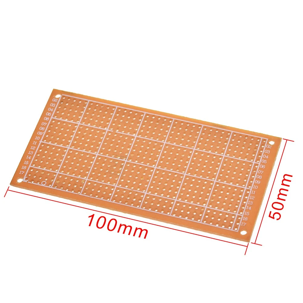 10 шт. одна сторона оптовая продажа Универсальный 5x10 см Solderless PCB тест макет медный