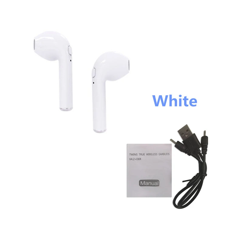 I7s TWS Bluetooth 5,0 наушники стерео наушники Bluetooth гарнитура с зарядным устройством беспроводные гарнитуры для всех смартфонов W8D0 - Цвет: 2 white with cable