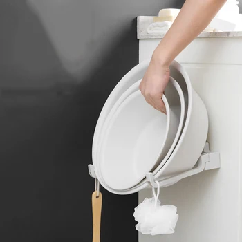 

Folding Basin Storage Rack Hole-Free Storage Rack Wall-Mounted Storage Bathroom Bason Rack Nailless Bathroom Washbasin Rack