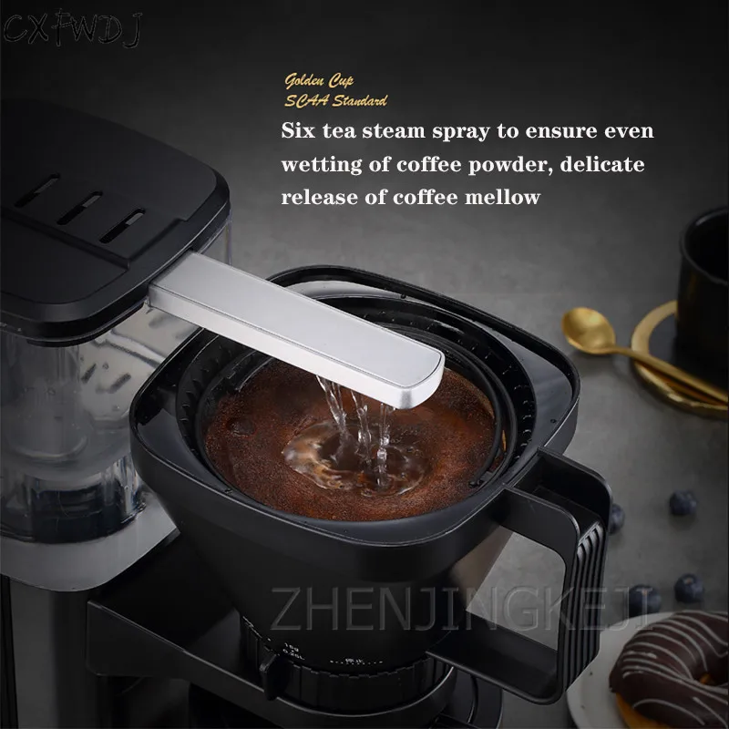 Coffee Machine DL-KF1068  Home Black Small Full semi-automatic Drip American Coffee Pot 10 Cup Capacity 1450W Coffee Machine 4