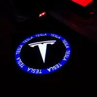 2 шт. для Tesla модель 3 S X логотип проектор светодиодный декоративный светильник двери автомобиля Добро пожаловать светильник s Shadow светильник - Испускаемый цвет: Синий