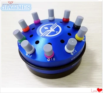 

High Quality Stainless Steel Rotating Screwdriver Stand Non-Slip Base Holds 10 Screwdrivers for Watch Repair