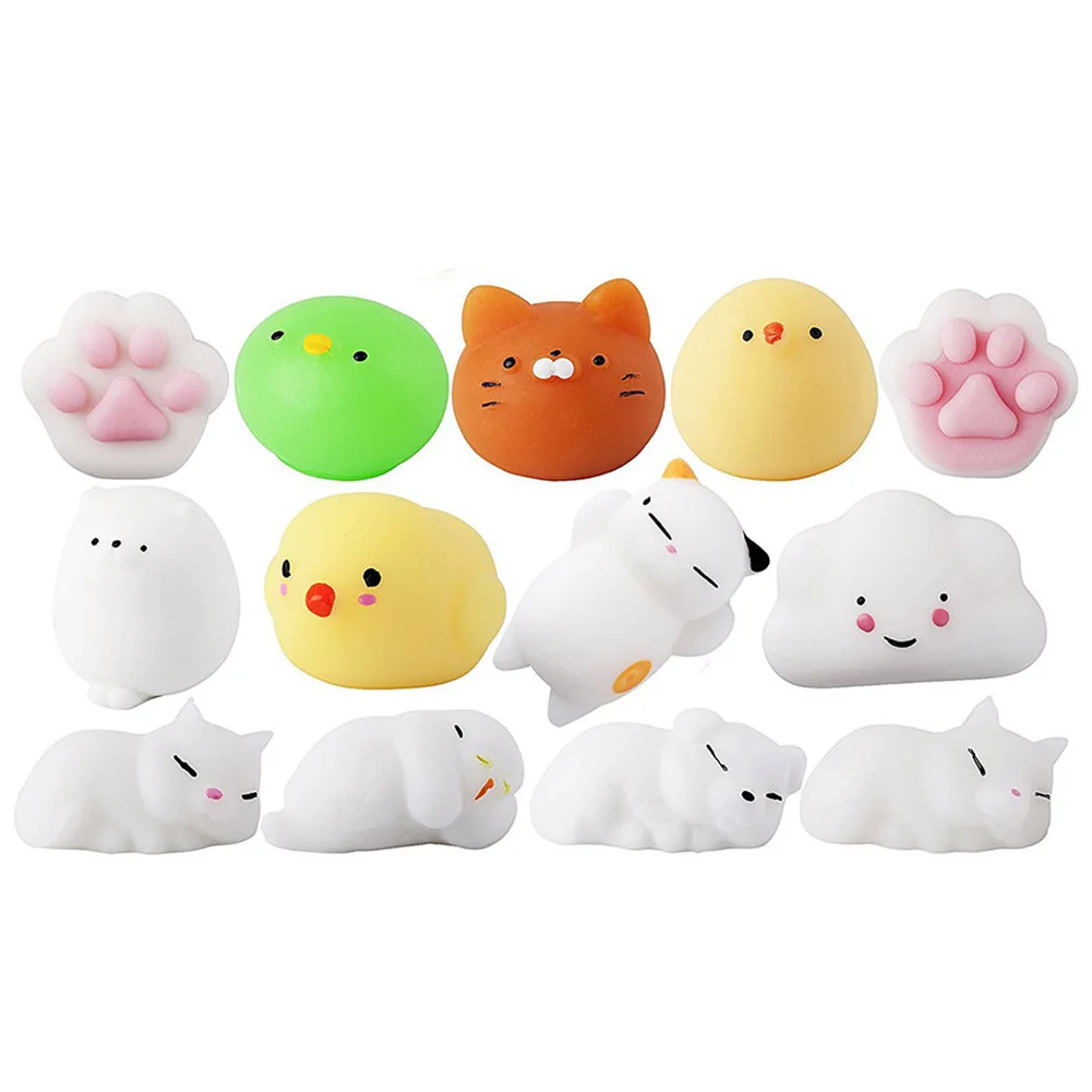 30Pcs Mini Animal Kawaii Mochi Hand Squeezes Stress Relief Toy Soft Kids Gift