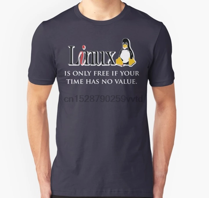 Мужская футболка Linux is only free если ваше время не имеет значения с капюшоном wo