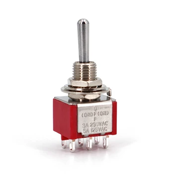 

5Pcs SH T8012A DPDT 6Pin Mini Toggle Switch MOM-OFF-MOM Momentary 3 Position