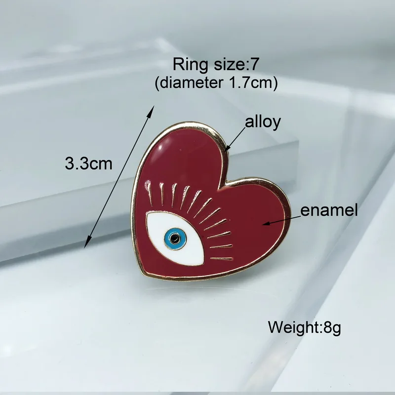 F. J4Z новинка горячее кольцо на палец для женщин эмалированное верхнее кольцо сглаза сердце женские кольца, ювелирные подарки anillos de mujeres прямая поставка - Цвет основного камня: No.1