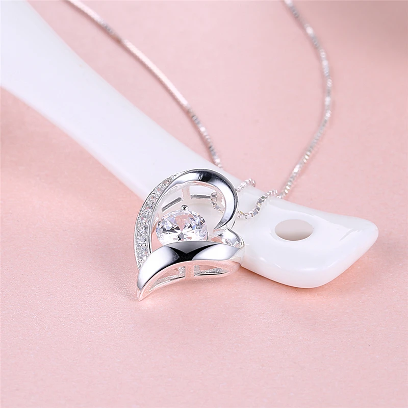 Charmhouse S925 серебряные ожерелья для женщин сердце циркония кулон и ожерелье колье рождественские подарки модные ювелирные изделия аксессуары
