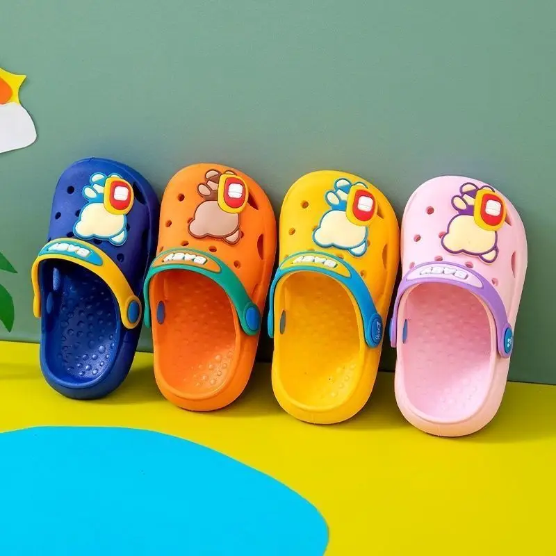 New Bear Baby Sandals Male Summer Cute Cartoon Anti-collision Slippers Home Soft Bottom Infant Toddler Shoes Baby Girl Sandals