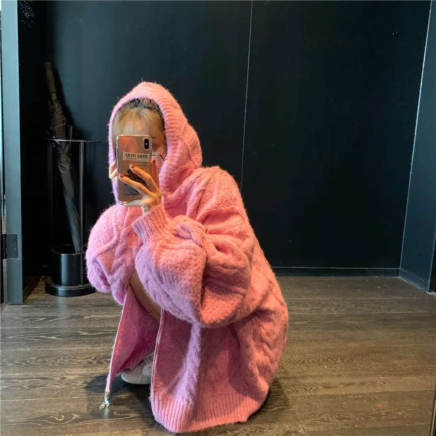 Korean Autumn New Sweaters Vintage Twist Hoodies