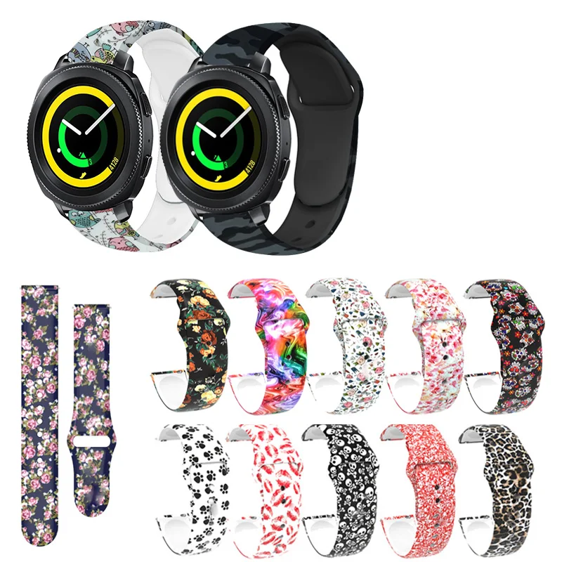 Ремешок Камуфляжный для Samsung Gear Sport S4 мягкий силиконовый сменный Браслет Watch 3 41