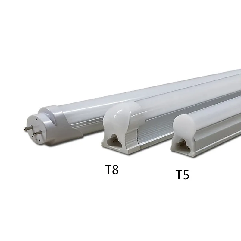 LED 컬러 튜브 T5 T8 통합 조명 1FT 2FT 30cm 60cm LED 형광등 벽 램프 전구 라이트 Lampara 차가운 따뜻한 흰색 220V