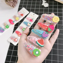 1/3/5 pçs meninas bonito dos desenhos animados frutas colorfur hairpins crianças doce barrettes bandana jóias do bebê crianças moda acessórios para o cabelo(China)